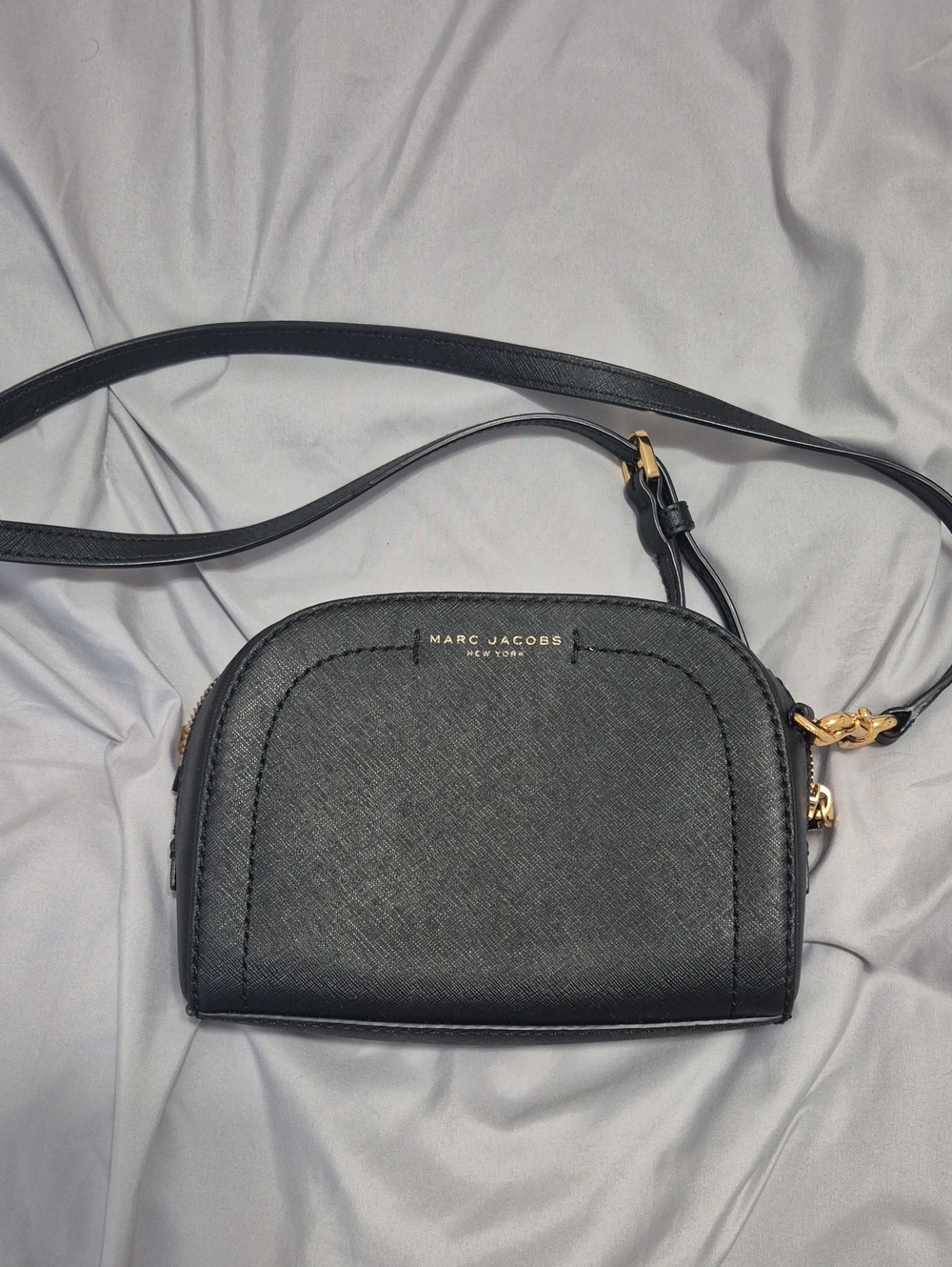 Marc Jacobs Playback crossbody bag features durable black Saffiano leather
